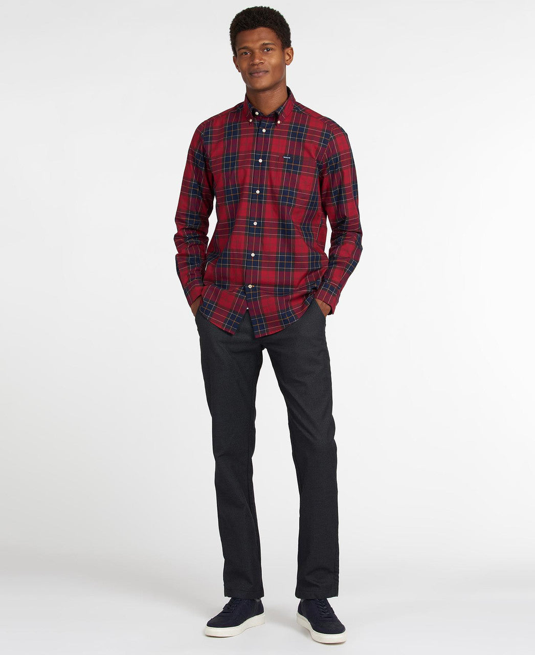 Barbour Mens Wetherham Tailored Shirt: Red