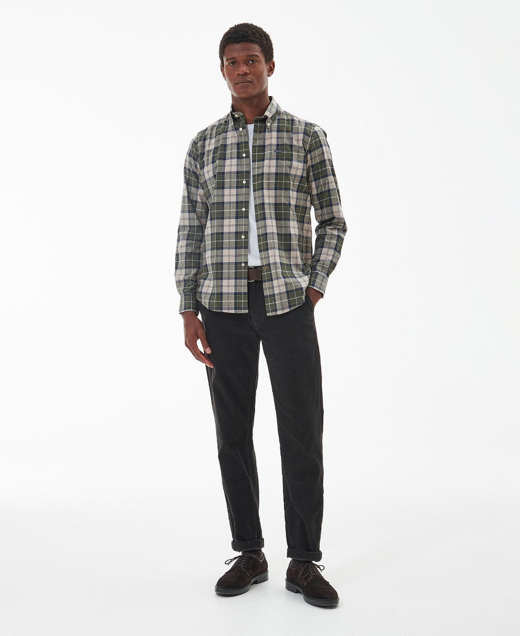 Barbour Mens Wetheram Tailored Shirt: Forest Mist