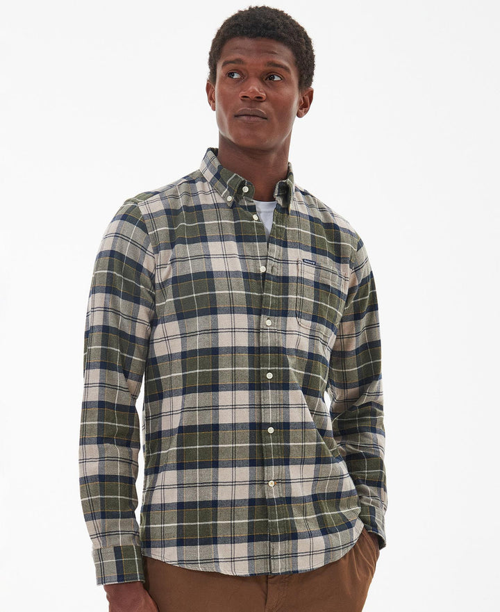 Barbour Mens Kyeloch Tailored Shirt: Forest Mist