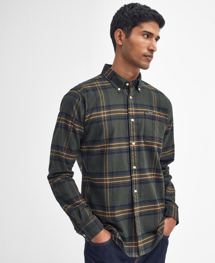 Barbour Portdown Tailored Fit Shirt: Olive