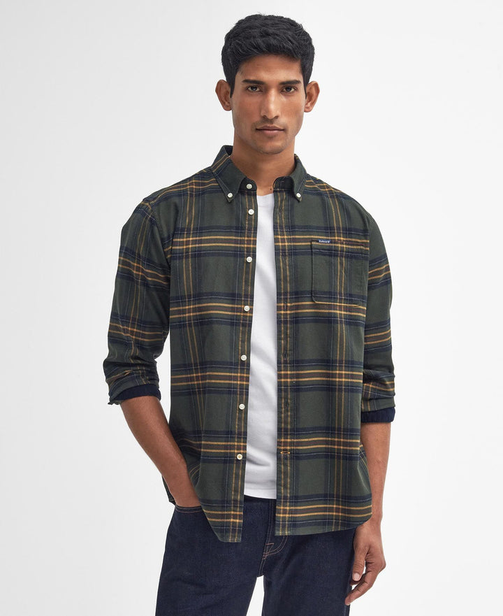 Barbour Portdown Tailored Fit Shirt: Olive