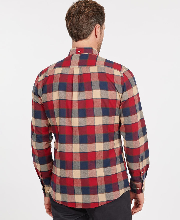 Barbour Mens Valley Tailored Shirt: Rich Red