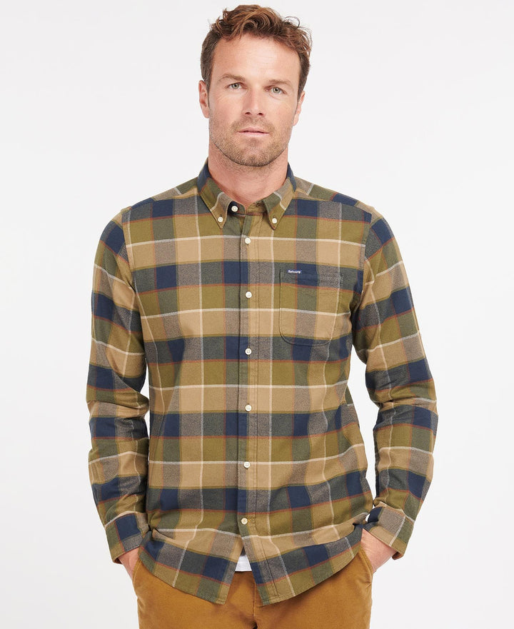 Barbour Mens Valley Tailored Shirt: Stone