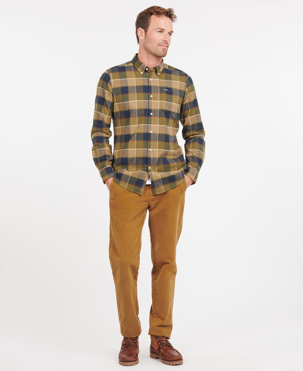 Barbour Mens Valley Tailored Shirt: Stone