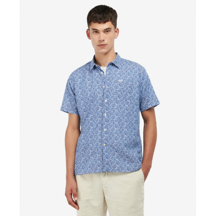 Barbour Cromer Short Sleeve Summer Shirt: Sky