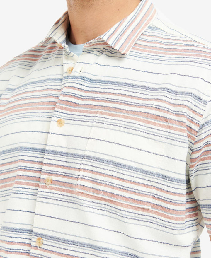 Barbour Bearing Striped Shirt: Ecru