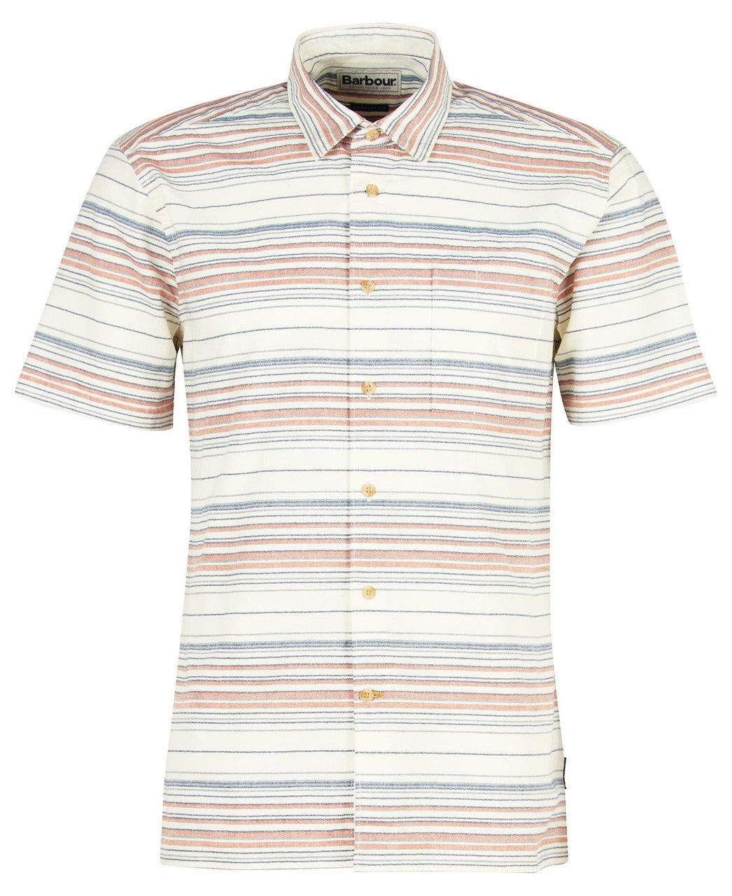 Barbour Bearing Striped Shirt: Ecru