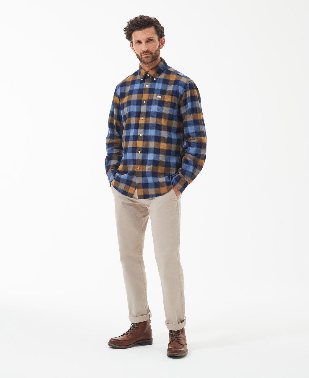 Barbour Mens Damfield Regular Shirt: Navy