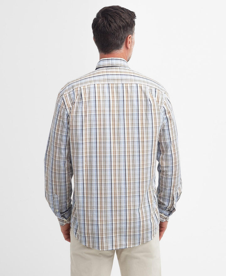 Barbour Malton Regular Fit Long Sleeve: Sky Blue Plaid