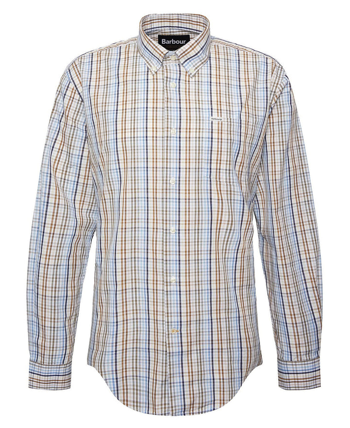 Barbour Malton Regular Fit Long Sleeve: Sky Blue Plaid