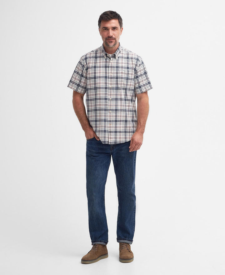 Barbour Drafthill Regular Fit Short Sleeve Button Down: Navy