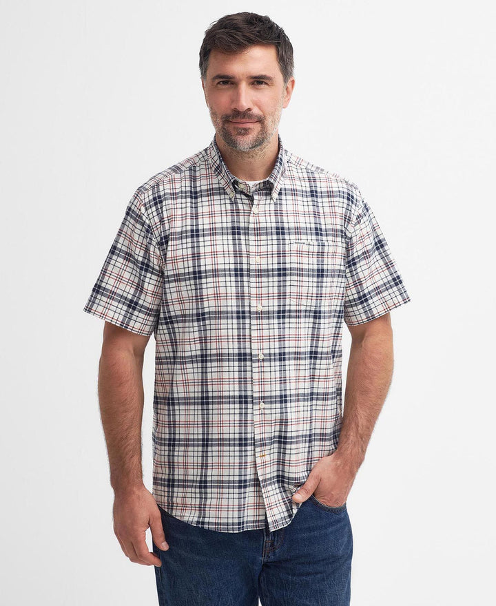 Barbour Drafthill Regular Fit Short Sleeve Button Down: Navy