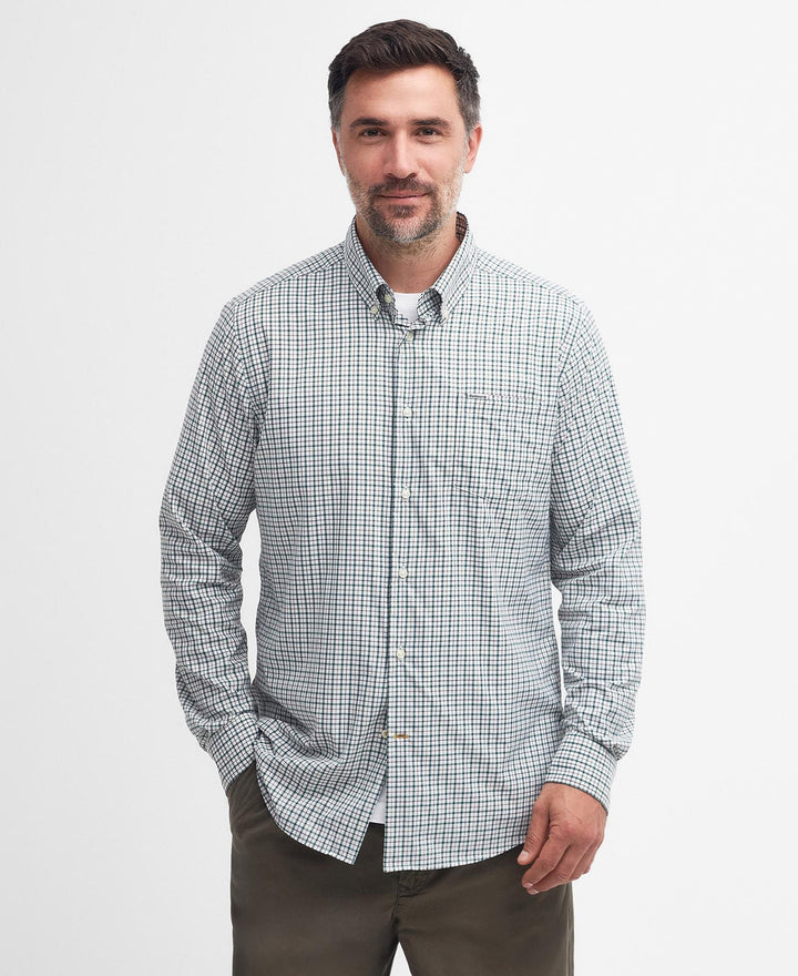 Barbour Teesdale Tailored Long Sleeve Sport Shirt: Green