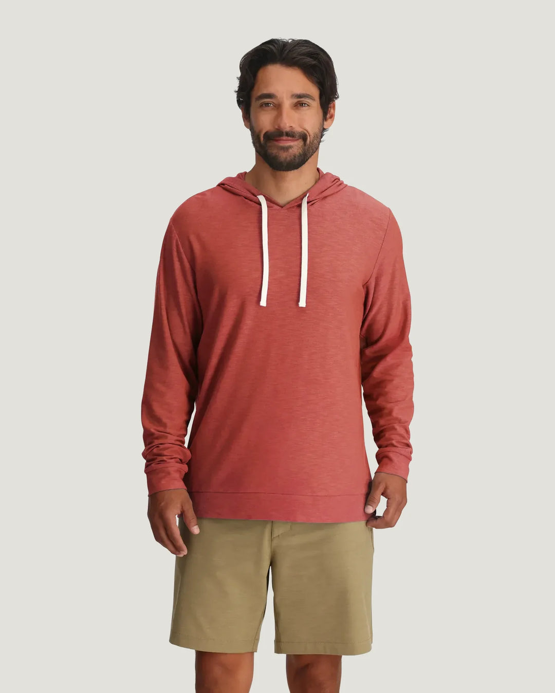 Free Fly Men's Bamboo Slub Hoodie II: Red Clay