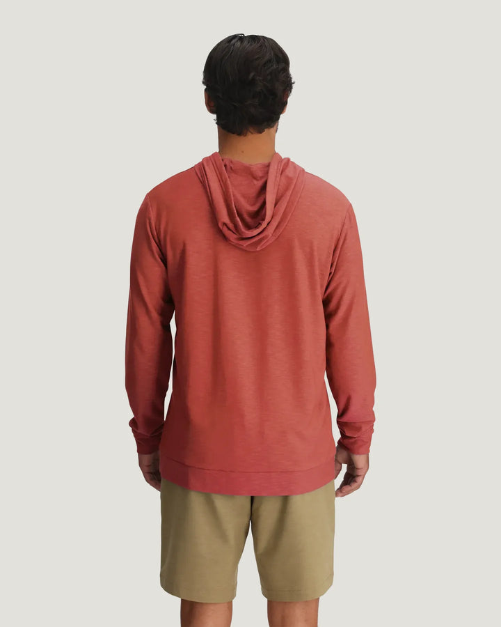 Free Fly Men's Bamboo Slub Hoodie II: Red Clay