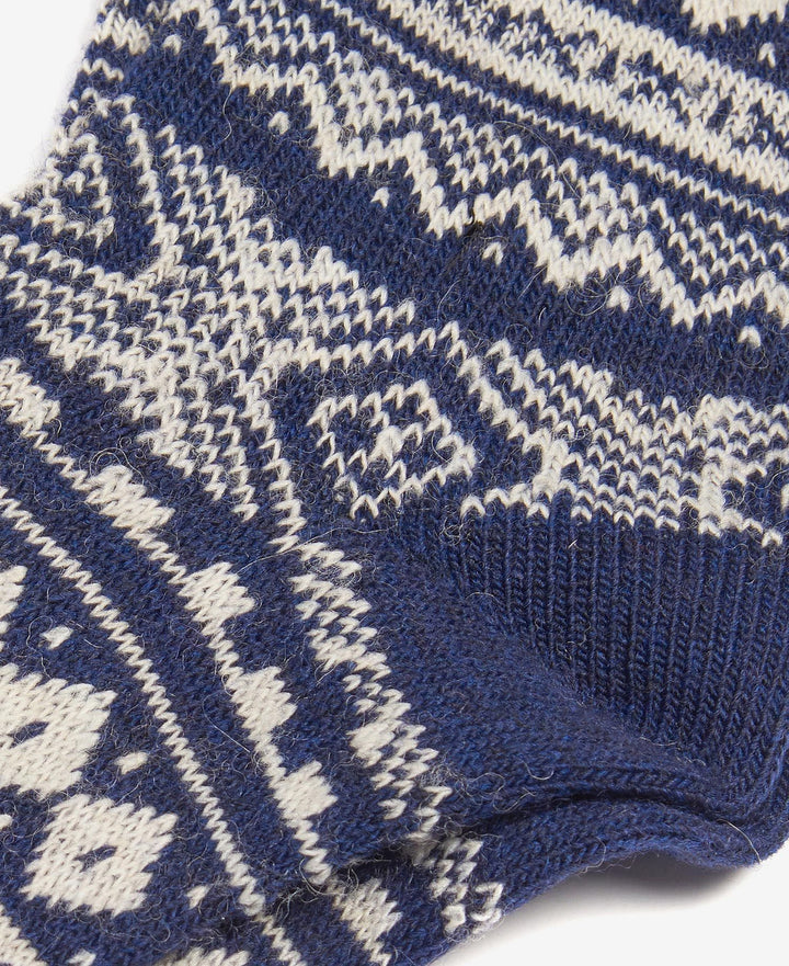 Barbour Onso Fairisle Socks: Navy