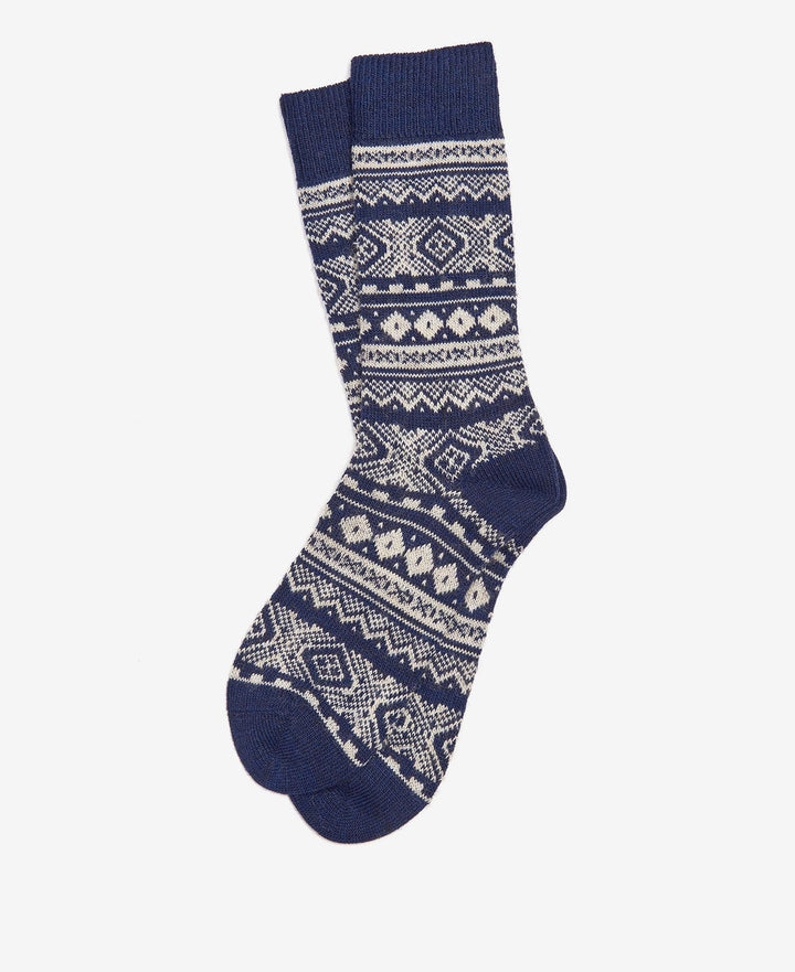 Barbour Onso Fairisle Socks: Navy