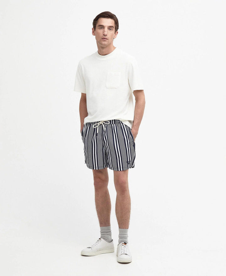 Barbour Decklam Striped Swim Shorts: Navy