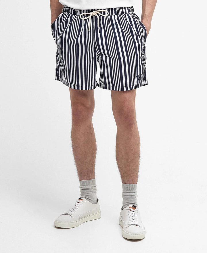 Barbour Decklam Striped Swim Shorts: Navy