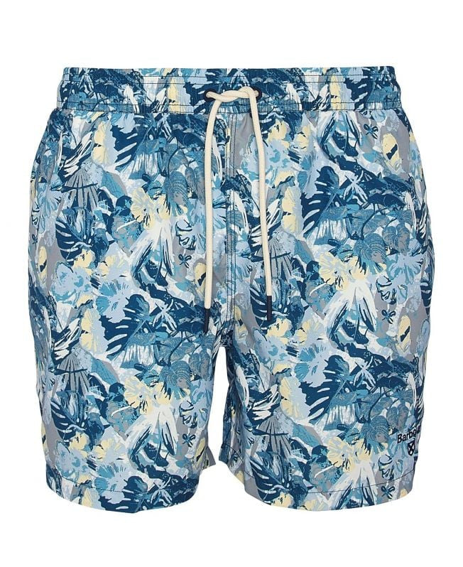 Barbour Hindle Palm-Leaf Swim Shorts: Sky