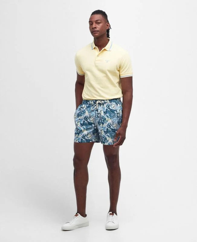 Barbour Hindle Palm-Leaf Swim Shorts: Sky