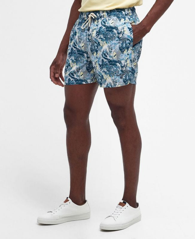 Barbour Hindle Palm-Leaf Swim Shorts: Sky