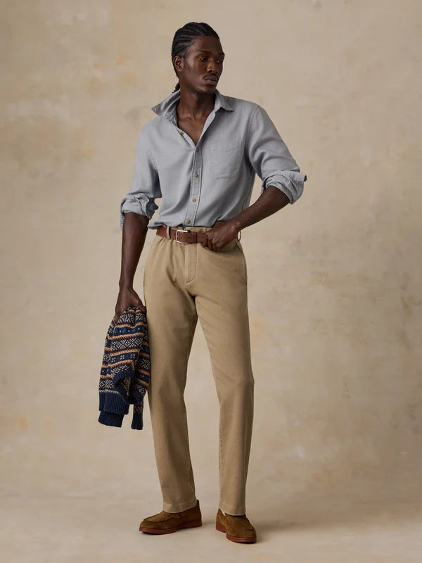 Faherty Timberline Brushed Twill Shirt: Mineral Grey