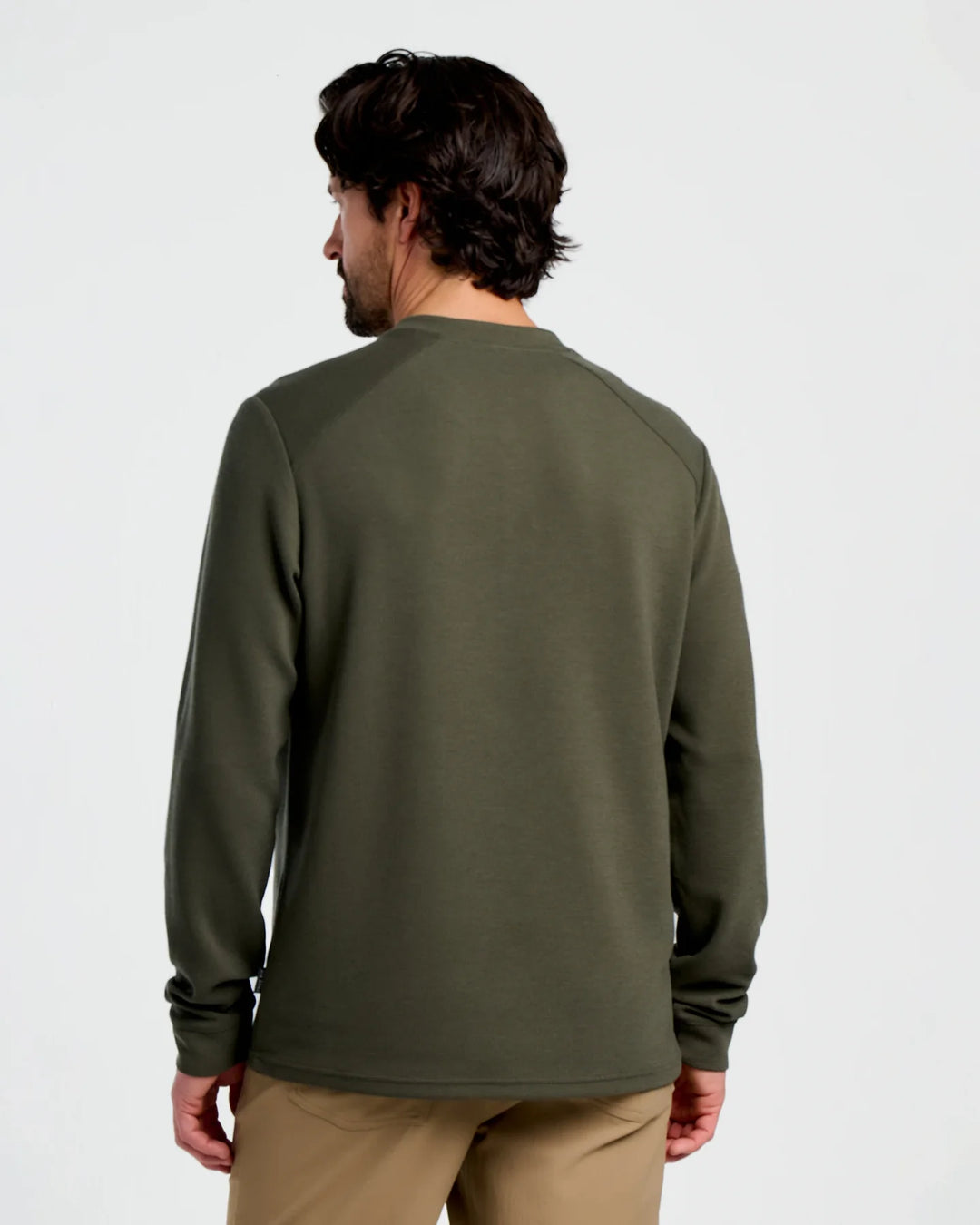 Free Fly Men's Waffle Long Sleeve Henley: Dark Forest