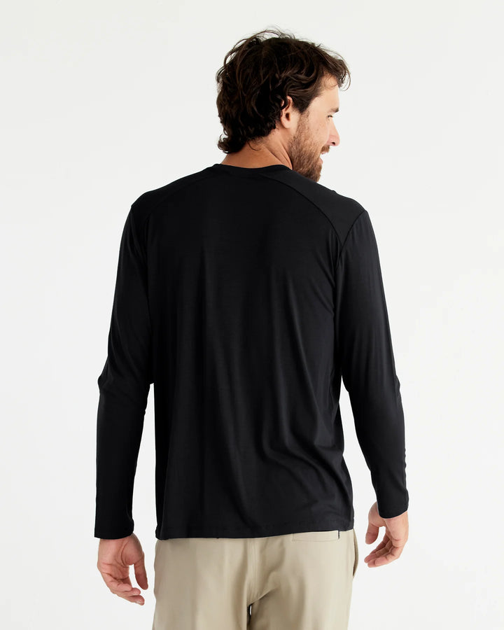 Free Fly Men's Bamboo Shade Long Sleeve: Black