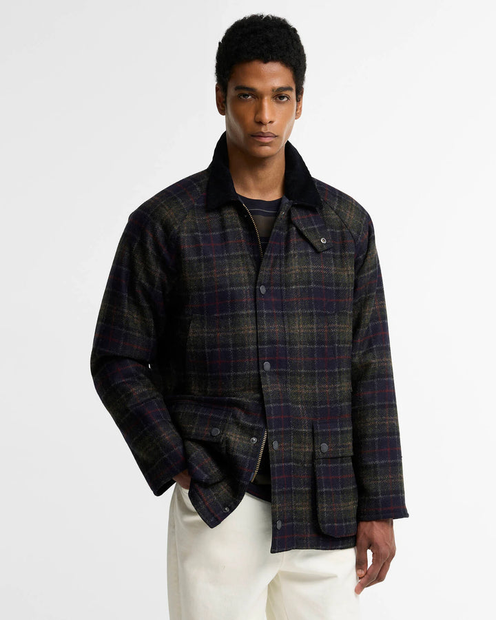 Barbour Tartan Bedale Wool Jacket: Shadow Classic Tartan