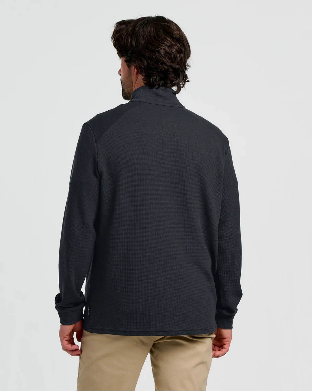 Free Fly Men's Waffle Quarter Zip: Black