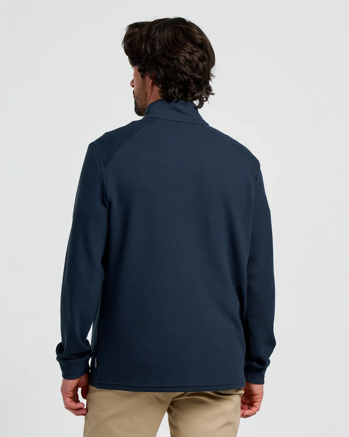 Free Fly Men's Waffle Quarter Zip: Deep Navy