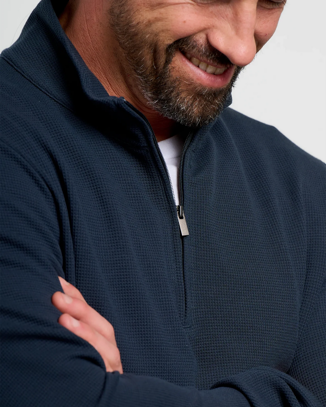Free Fly Men's Waffle Quarter Zip: Deep Navy