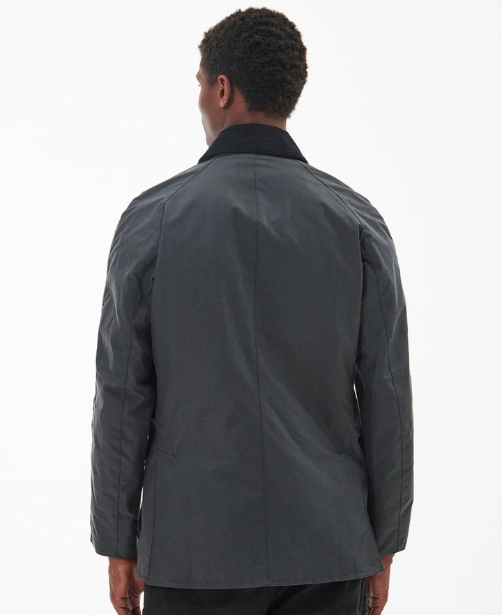 Barbour Ashby Waxed Jacket: Grey/Classic