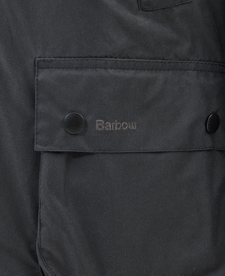 Barbour Ashby Waxed Jacket: Grey/Classic