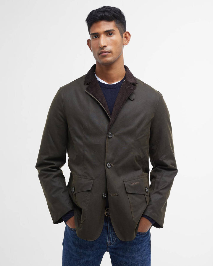 Barbour Lutz Wax Jacket: Olive