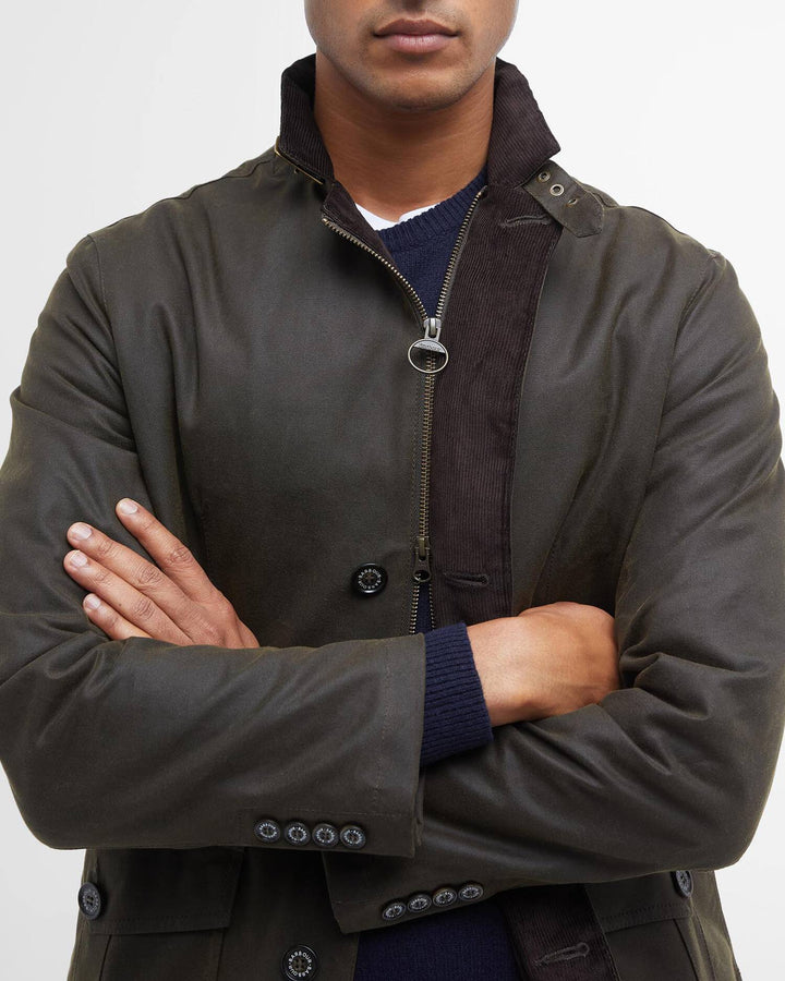 Barbour Lutz Wax Jacket: Olive