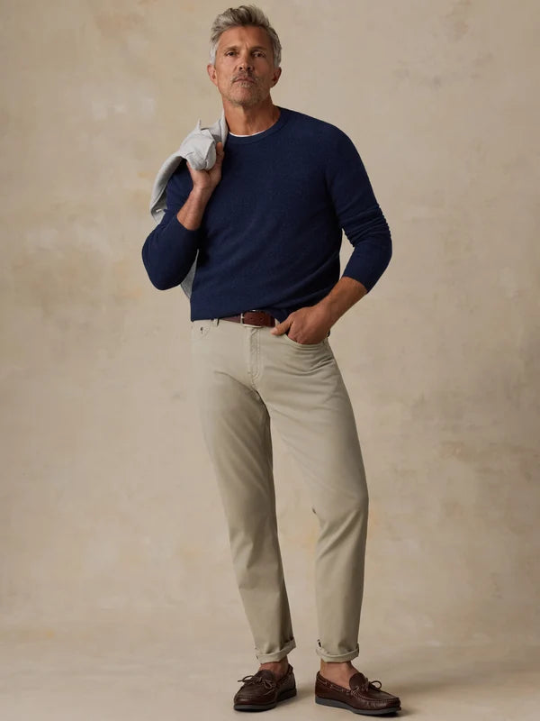 Faherty Jackson Crew Sweater: Navy Heather