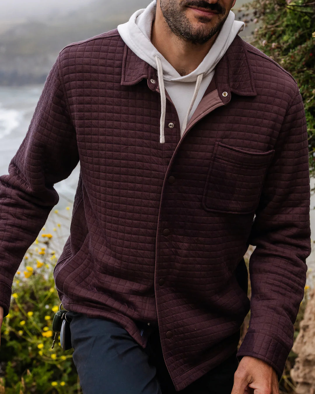 Free Fly Men's Downvalley Overshirt: Chestnut