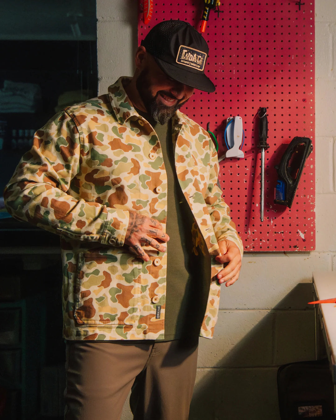 Free Fly Men's Folly Twill Chore Coat: Vintage Camo