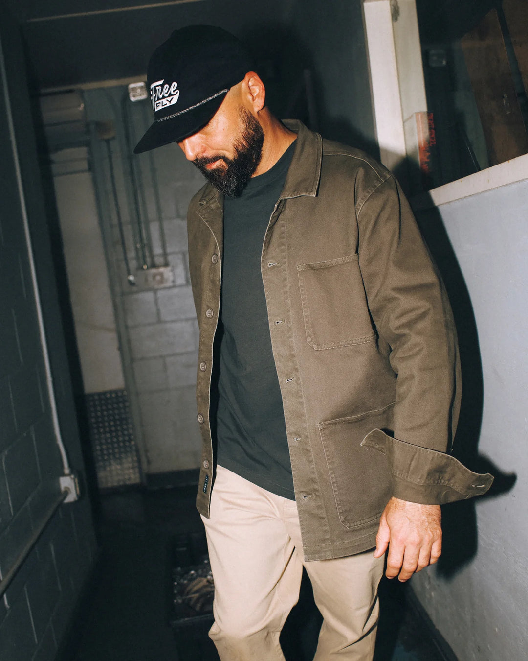 Free Fly Men's Folly Twill Chore Coat: Dark Forest