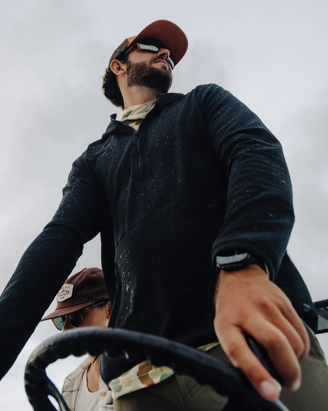 Free Fly Men's Gridback Fleece Anorak Hoodie: Deep Navy