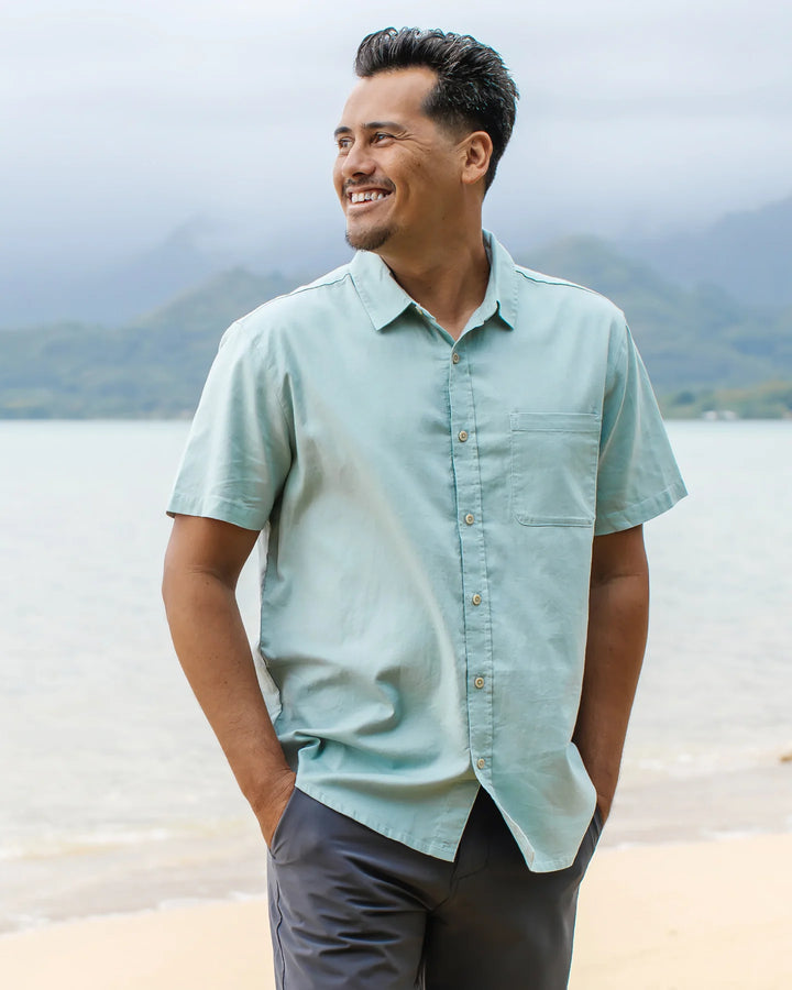 Free Fly Men's Harbor Short Sleeve Shirt: Ocean Mist