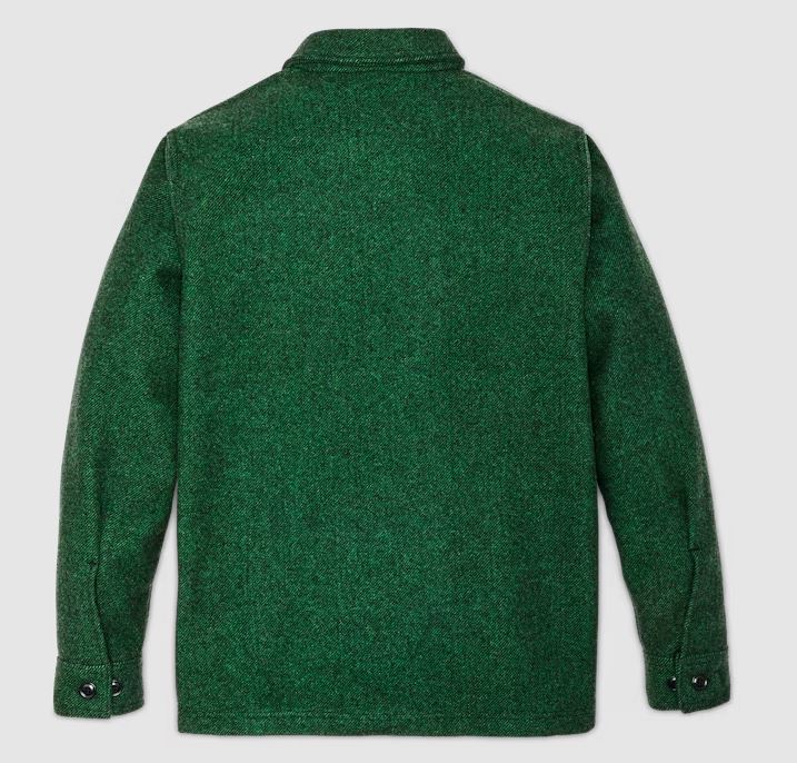 Filson Mackinaw Wool Jac-Shirt: Kelly Green / Black Twill