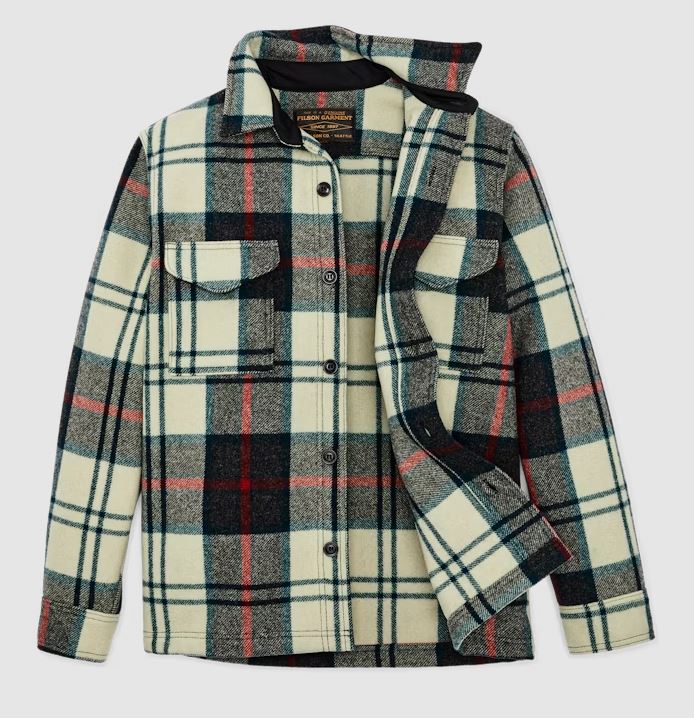 Filson Mackinaw Wool Jac-Shirt: Cream / Multi Plaid