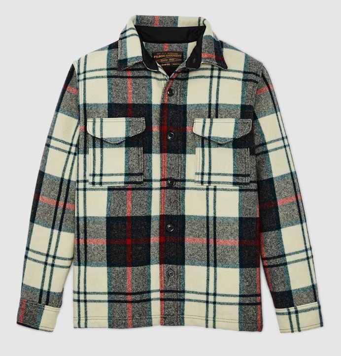 Filson Mackinaw Wool Jac-Shirt: Cream / Multi Plaid