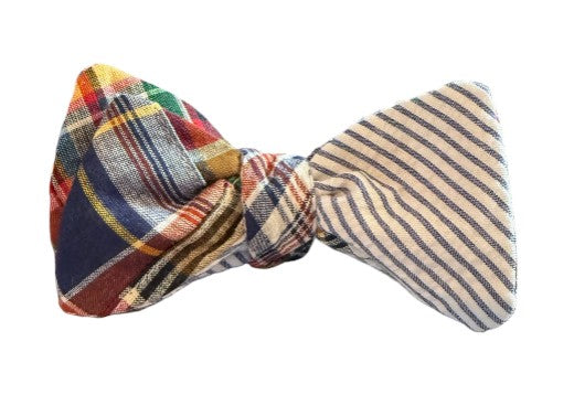 Craig Reagin Patchwork/Blue Stripe Bowtie