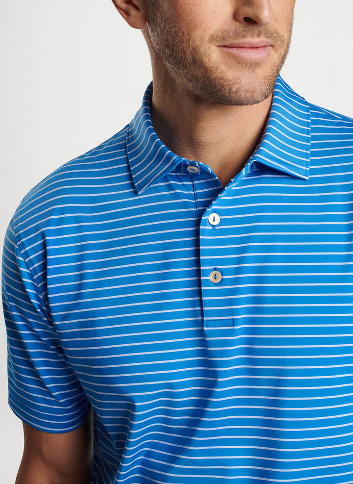 Peter Millar Drum Performance Polo: Mako Blue