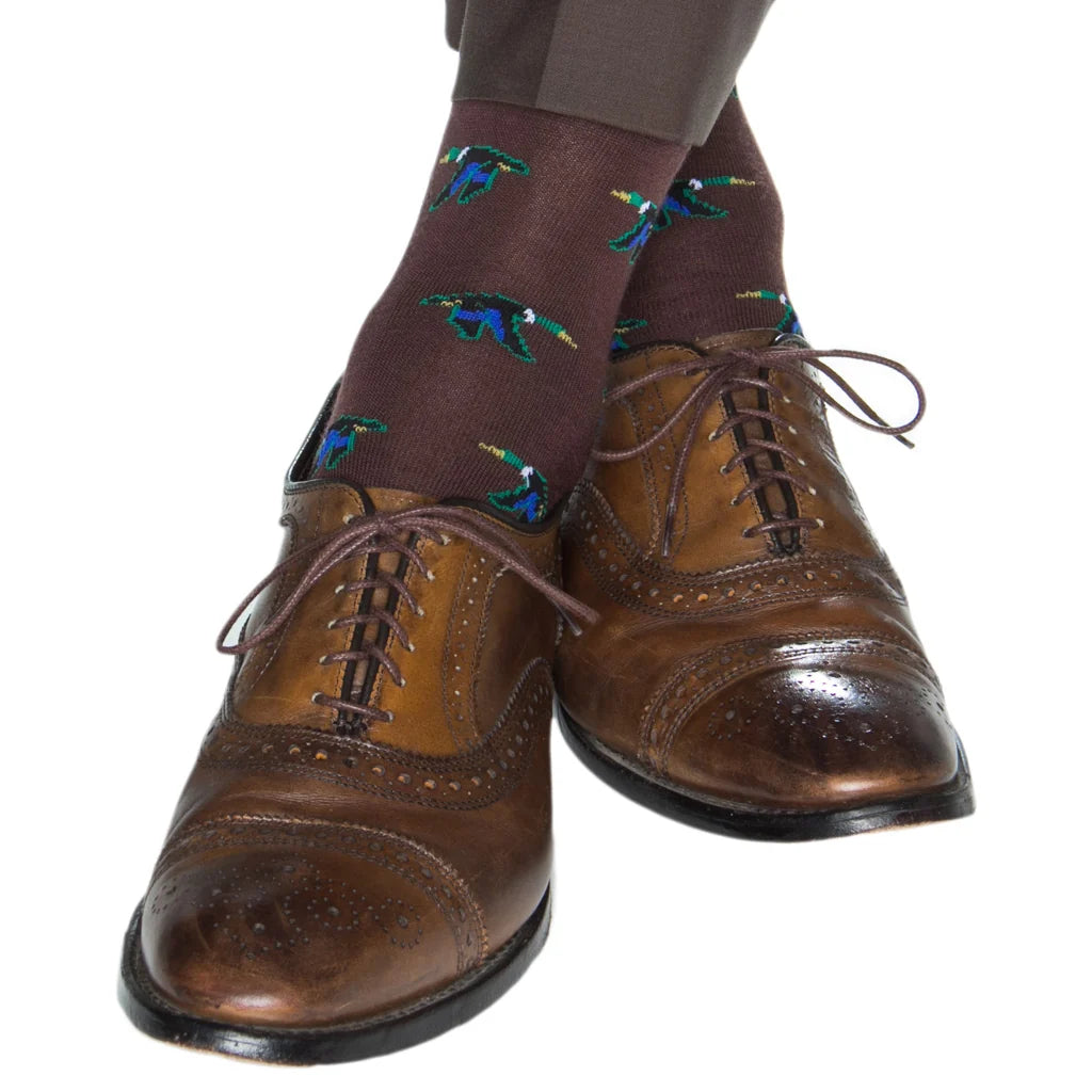 Dapper Classics Coffee Brown Mallard sock
