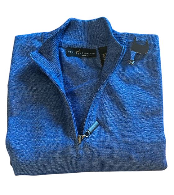 Peru Unlimited Baby Alpaca 1/4 Zip: Marine Blue